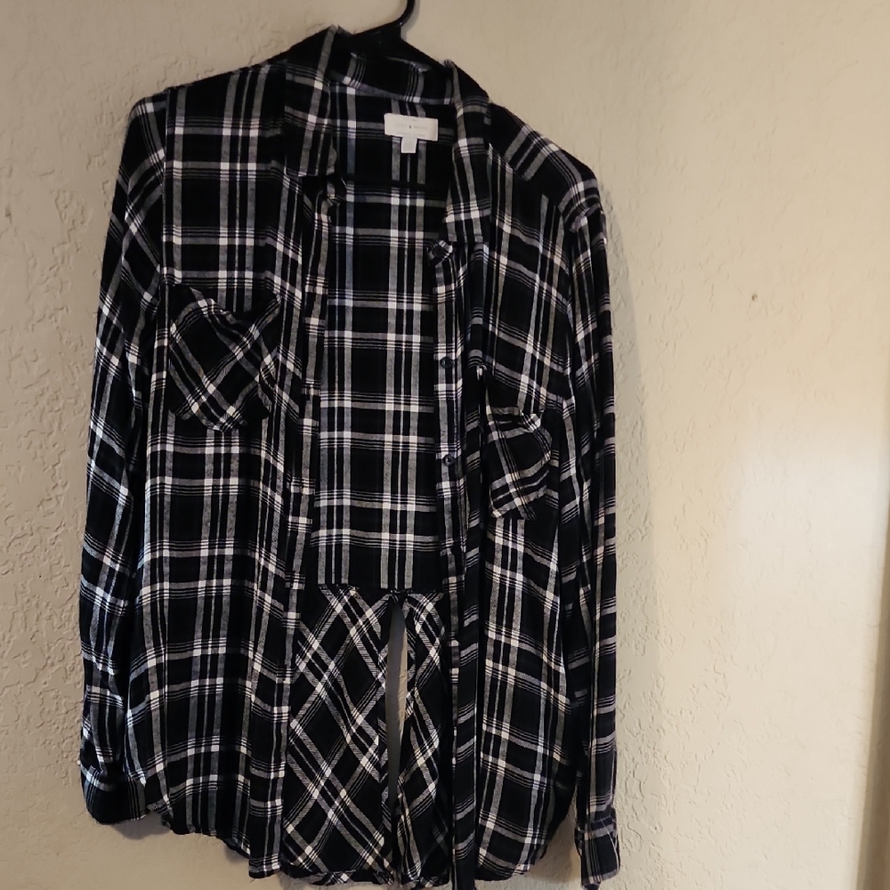 Lucky Brand Monochrome Plaid Shirt
